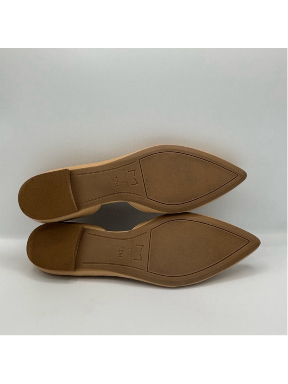 MARC FISHER Sunny Half D'orsay Flat In Beige Leather Size 7.5 - Picture 13 of 14